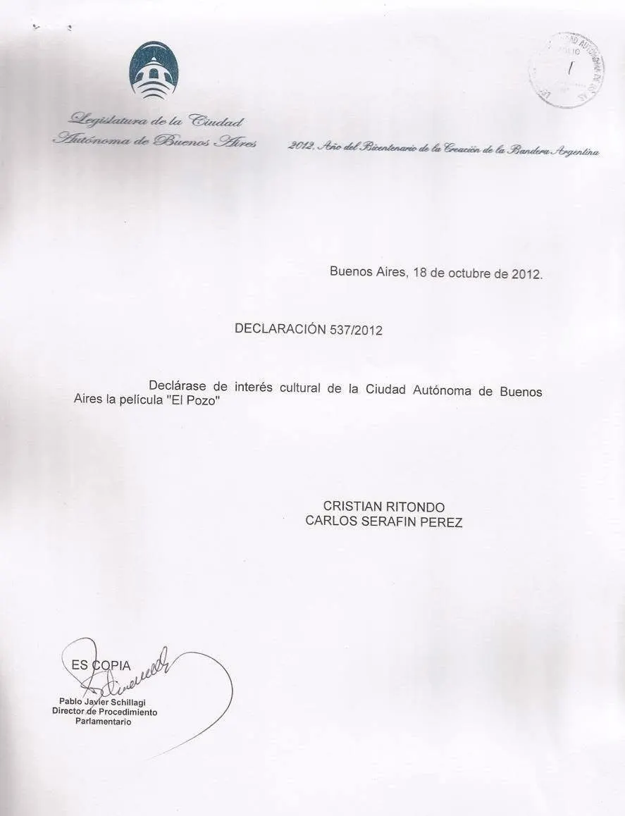 Declaración 537/2012 de la Legislatura porteña