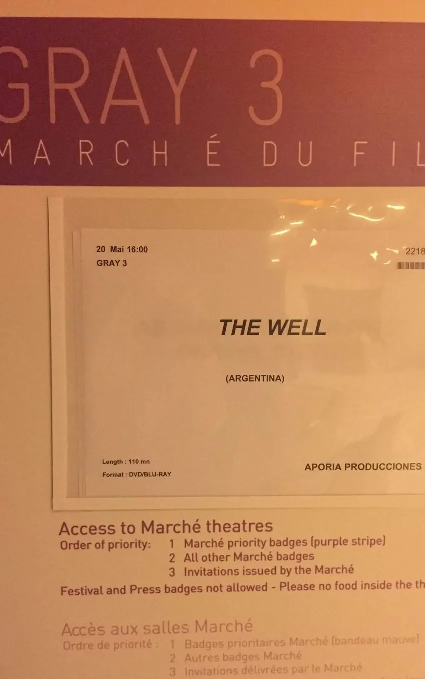Programa del Marché du Film de Cannes con la proyección de The Well